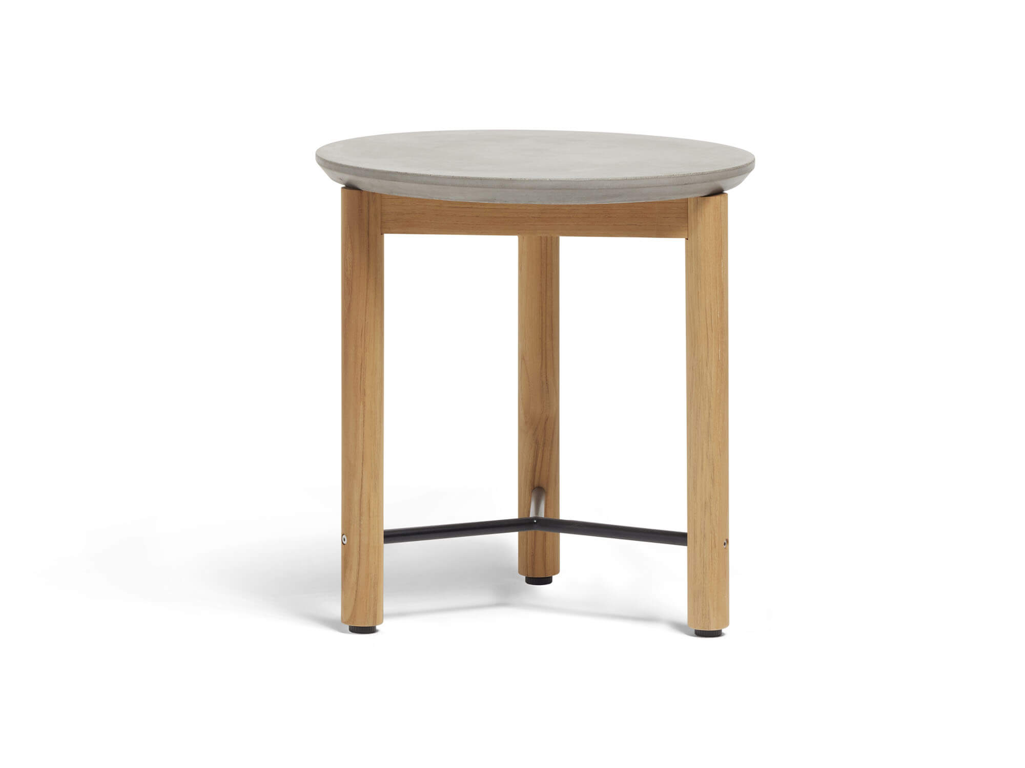 Back view of concrete outdoor side table